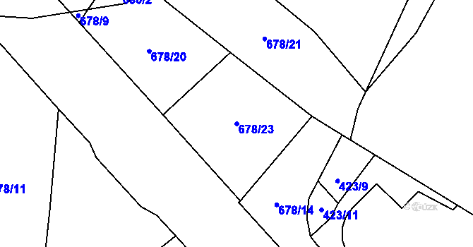 Parcela st. 678/23 v KÚ Štěrboholy, Katastrální mapa
