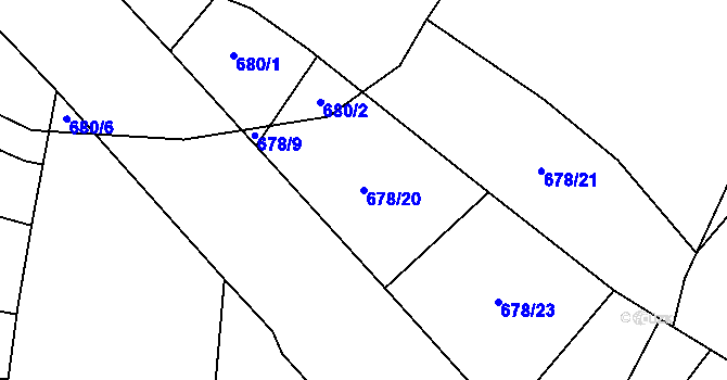 Parcela st. 678/20 v KÚ Štěrboholy, Katastrální mapa