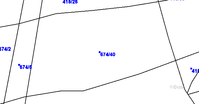 Parcela st. 674/40 v KÚ Štěrboholy, Katastrální mapa