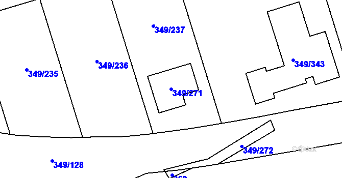 Parcela st. 349/271 v KÚ Štěrboholy, Katastrální mapa