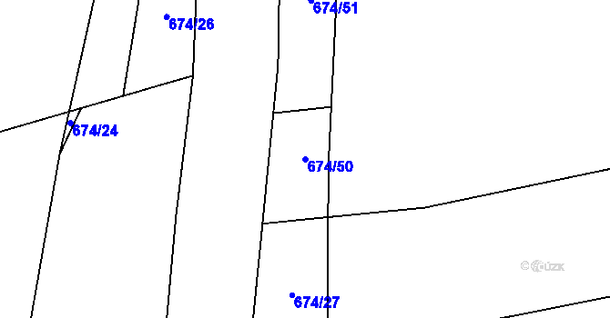 Parcela st. 674/50 v KÚ Štěrboholy, Katastrální mapa