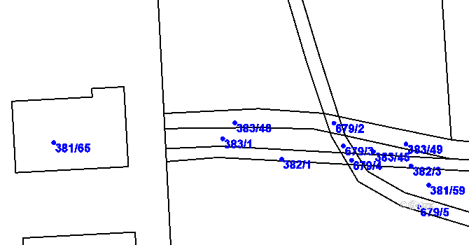 Parcela st. 383/48 v KÚ Štěrboholy, Katastrální mapa