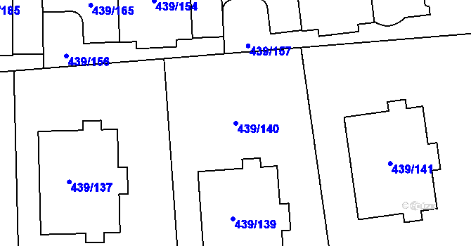 Parcela st. 439/140 v KÚ Štěrboholy, Katastrální mapa