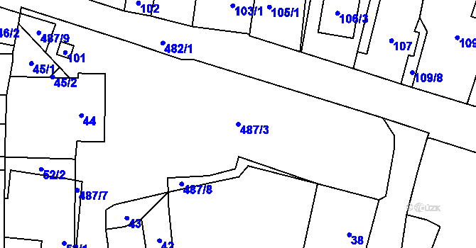 Parcela st. 487/3 v KÚ Štěrboholy, Katastrální mapa