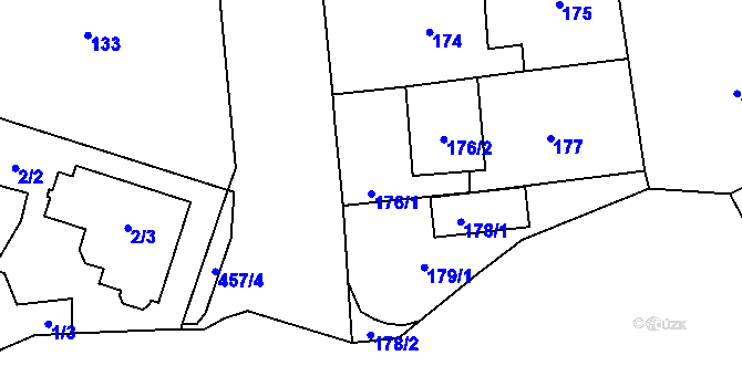 Parcela st. 176/1 v KÚ Štěrboholy, Katastrální mapa