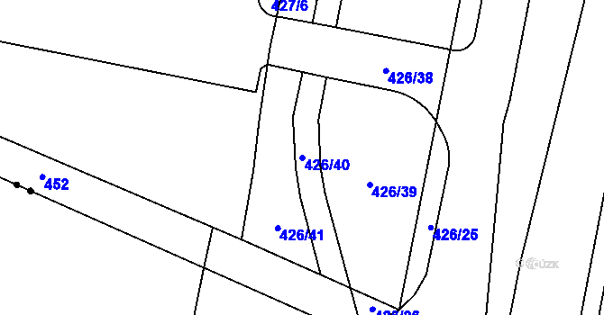 Parcela st. 426/40 v KÚ Štěrboholy, Katastrální mapa
