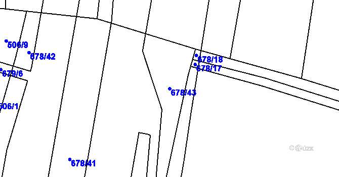 Parcela st. 678/43 v KÚ Štěrboholy, Katastrální mapa