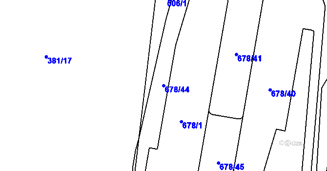 Parcela st. 678/44 v KÚ Štěrboholy, Katastrální mapa