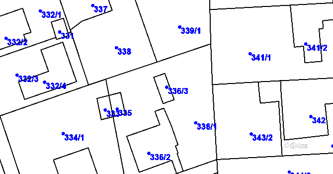 Parcela st. 336/3 v KÚ Štěrboholy, Katastrální mapa