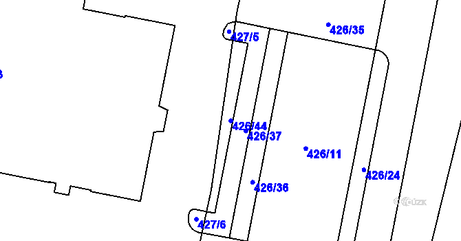 Parcela st. 426/44 v KÚ Štěrboholy, Katastrální mapa