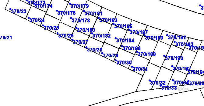 Parcela st. 370/29 v KÚ Štěrboholy, Katastrální mapa