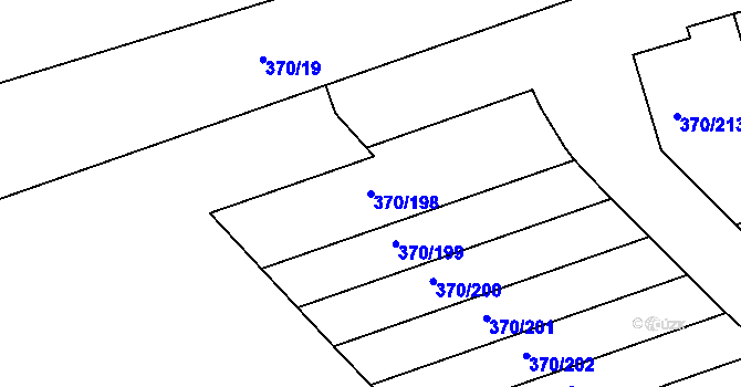 Parcela st. 370/198 v KÚ Štěrboholy, Katastrální mapa