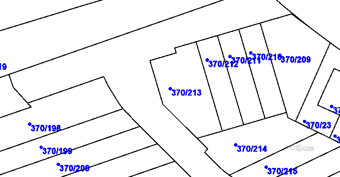 Parcela st. 370/213 v KÚ Štěrboholy, Katastrální mapa