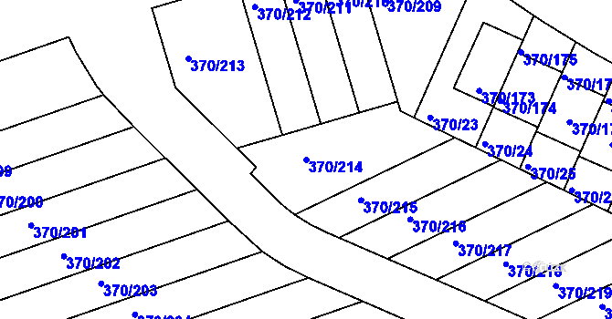 Parcela st. 370/214 v KÚ Štěrboholy, Katastrální mapa