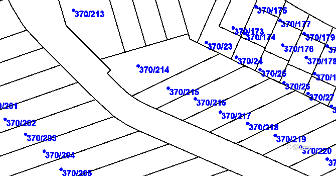 Parcela st. 370/215 v KÚ Štěrboholy, Katastrální mapa