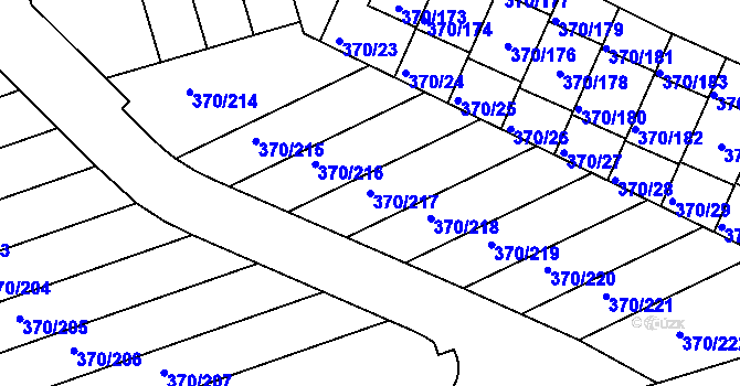 Parcela st. 370/217 v KÚ Štěrboholy, Katastrální mapa
