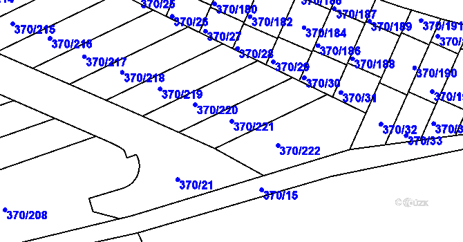 Parcela st. 370/221 v KÚ Štěrboholy, Katastrální mapa