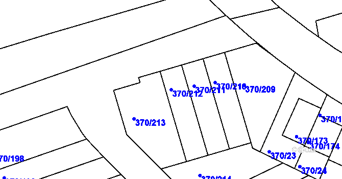 Parcela st. 370/212 v KÚ Štěrboholy, Katastrální mapa