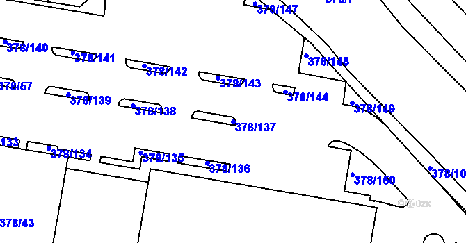 Parcela st. 378/137 v KÚ Štěrboholy, Katastrální mapa