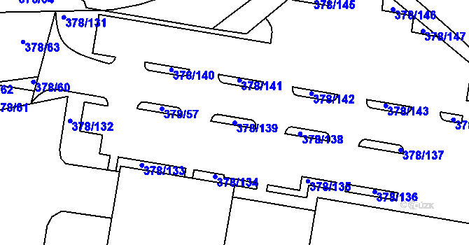 Parcela st. 378/139 v KÚ Štěrboholy, Katastrální mapa