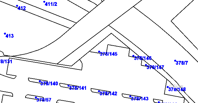 Parcela st. 378/145 v KÚ Štěrboholy, Katastrální mapa