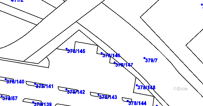 Parcela st. 378/146 v KÚ Štěrboholy, Katastrální mapa