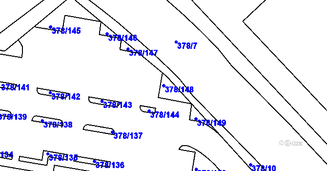 Parcela st. 378/148 v KÚ Štěrboholy, Katastrální mapa