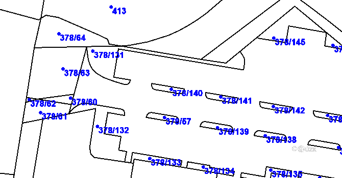 Parcela st. 378/140 v KÚ Štěrboholy, Katastrální mapa