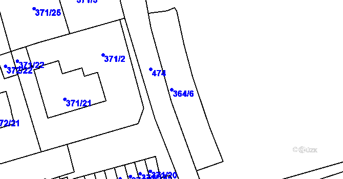 Parcela st. 364/6 v KÚ Štěrboholy, Katastrální mapa