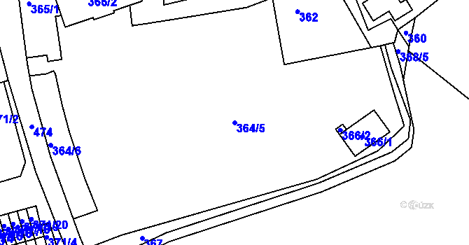 Parcela st. 364/5 v KÚ Štěrboholy, Katastrální mapa