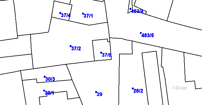 Parcela st. 37/5 v KÚ Štěrboholy, Katastrální mapa