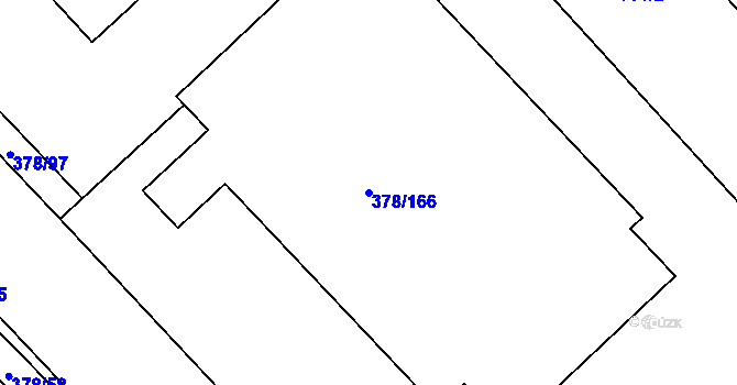 Parcela st. 378/166 v KÚ Štěrboholy, Katastrální mapa