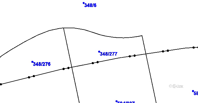 Parcela st. 348/277 v KÚ Štěrboholy, Katastrální mapa
