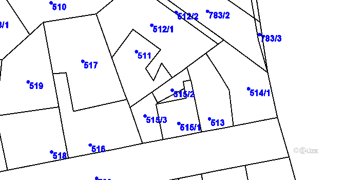 Parcela st. 515/2 v KÚ Dolní Měcholupy, Katastrální mapa