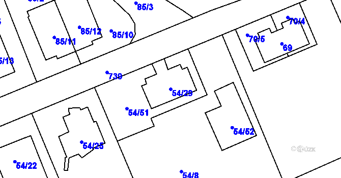 Parcela st. 54/29 v KÚ Dolní Měcholupy, Katastrální mapa