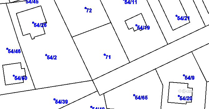 Parcela st. 71 v KÚ Dolní Měcholupy, Katastrální mapa