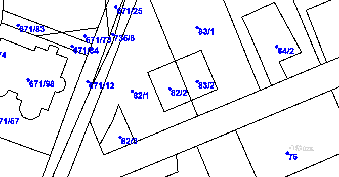 Parcela st. 82/2 v KÚ Dolní Měcholupy, Katastrální mapa