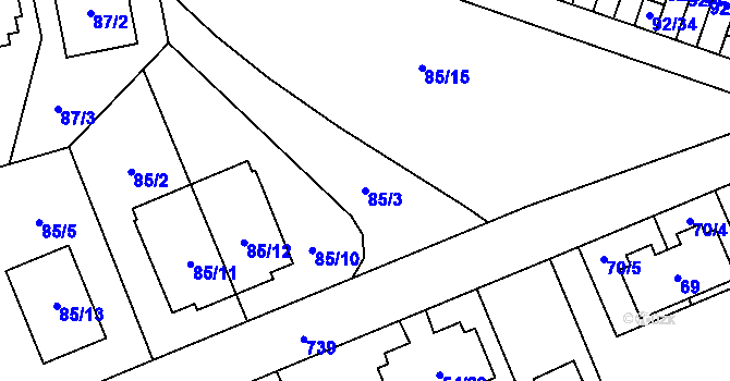 Parcela st. 85/3 v KÚ Dolní Měcholupy, Katastrální mapa