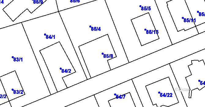 Parcela st. 85/8 v KÚ Dolní Měcholupy, Katastrální mapa