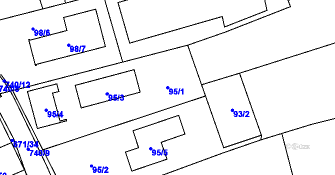 Parcela st. 95/1 v KÚ Dolní Měcholupy, Katastrální mapa