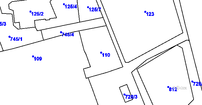 Parcela st. 110 v KÚ Dolní Měcholupy, Katastrální mapa