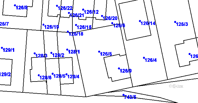 Parcela st. 126/5 v KÚ Dolní Měcholupy, Katastrální mapa