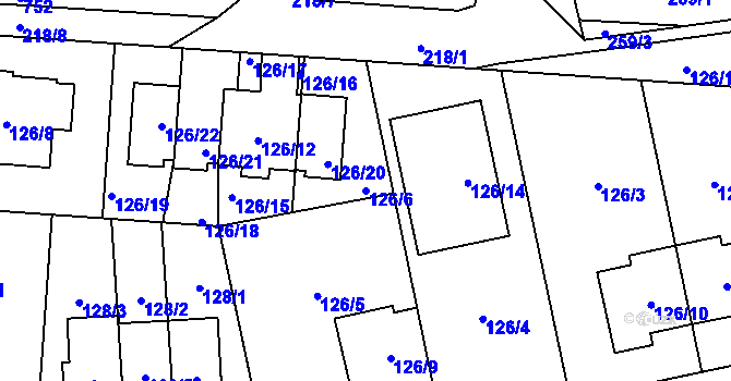 Parcela st. 126/6 v KÚ Dolní Měcholupy, Katastrální mapa