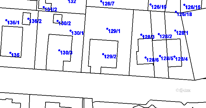 Parcela st. 129/2 v KÚ Dolní Měcholupy, Katastrální mapa