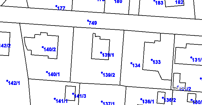 Parcela st. 139/1 v KÚ Dolní Měcholupy, Katastrální mapa