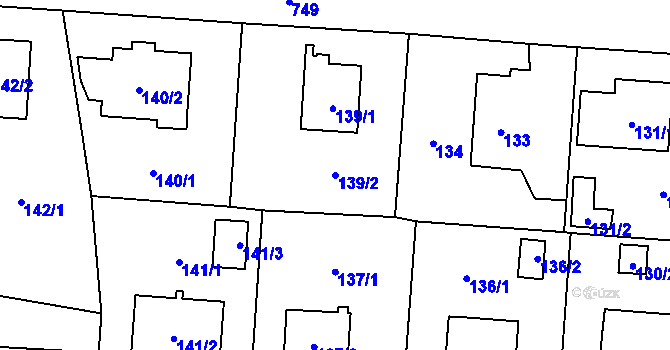 Parcela st. 139/2 v KÚ Dolní Měcholupy, Katastrální mapa