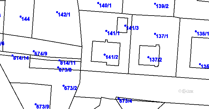 Parcela st. 141/2 v KÚ Dolní Měcholupy, Katastrální mapa