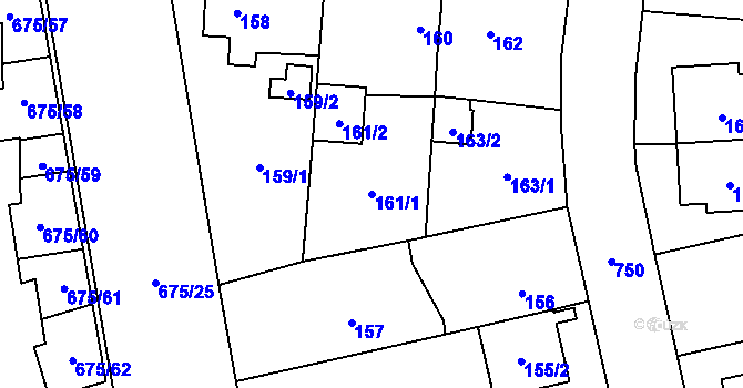 Parcela st. 161/1 v KÚ Dolní Měcholupy, Katastrální mapa