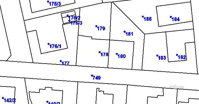 Parcela st. 178 v KÚ Dolní Měcholupy, Katastrální mapa