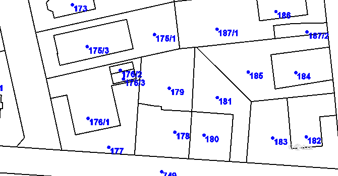 Parcela st. 179 v KÚ Dolní Měcholupy, Katastrální mapa